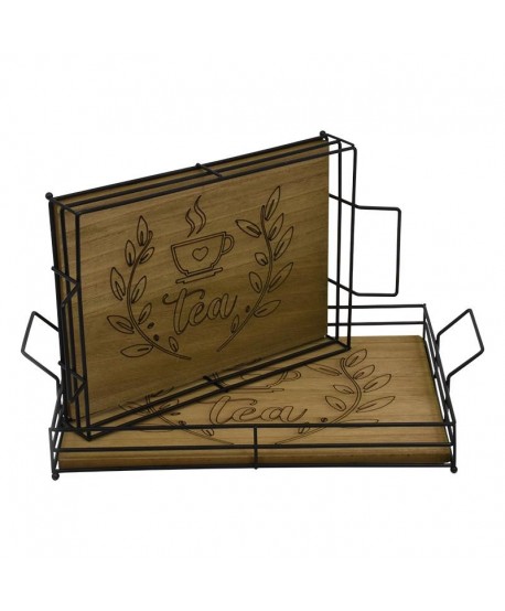 ΣΕΤ 2 ΔΙΣΚΟΙ Fylliana 550 ΦΥΣΙΚΟ ΧΡΩΜΑ MDF ΜΕΤΑΛΛΟ 41x25x8 + 36x21x7,5εκ