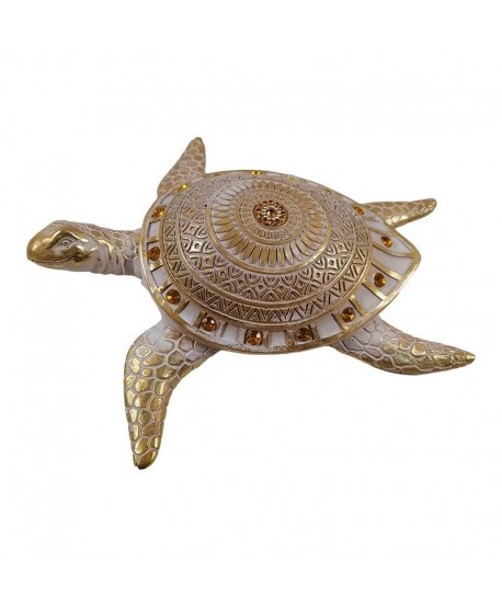 ΕΠΙΤΡΑΠΕΖΙΟ ΔΙΑΚΟΣΜΗΤΙΚΟ Fylliana Turtle ΜΠΕΖ ΧΡΥΣΟ ΧΡΩΜΑ 20x19x6εκ sls