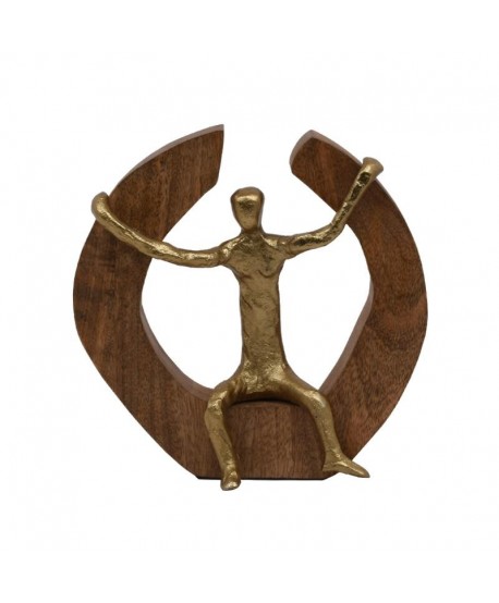 ΜΕΤΑΛΛΙΚΟ ΕΠΙΤΡΑΠΕΖΙΟ ΔΙΑΚΟΣΜΗΤΙΚΟ Fylliana Sitting man ΧΡΥΣΟ ΧΡΩΜΑ ΜΕ ΞΥΛΙΝΗ ΒΑΣΗ 18x7x18εκ sls