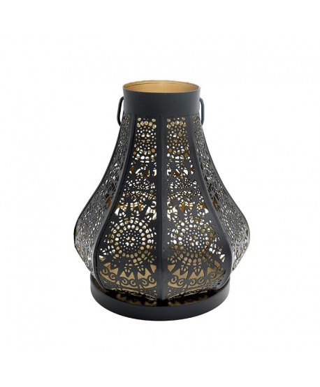 ΜΕΤΑΛΛΙΚΟ ΦΑΝΑΡΙ Fylliana FL12299 ΜΑΥΡΟ ΧΡΥΣΟ ΧΡΩΜΑ 20x22εκ