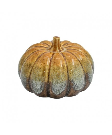 ΚΕΡΑΜΙΚΟ ΔΙΑΚΟΣΜΗΤΙΚΟ Fylliana Pumpkin ΚΑΦΕ ΜΠΕΖ ΧΡΩΜΑ 15x10εκ