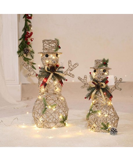 ΧΡΙΣΤΟΥΓΕΝΝΙΑΤΙΚΟΣ ΦΩΤΙΖΟΜΕΝΟΣ ΔΙΑΚΟΣΜΗΤΙΚΟΣ ΧΙΟΝΑΝΘΡΩΠΟΣ ΜΠΡΟΝΖΕ 55εκ