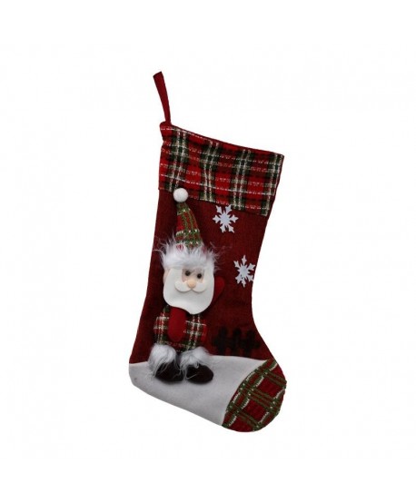 ΧΡΙΣΤΟΥΓΕΝΝΙΑΤΙΚΗ ΔΙΑΚΟΣΜΗΤΙΚΗ ΚΑΛΤΣΑ SANTA+SNOWMAN 12 ΚΟΚΚΙΝΟ ΠΡΑΣΙΝΟ ΚΑΡΟ 27x23x50εκ