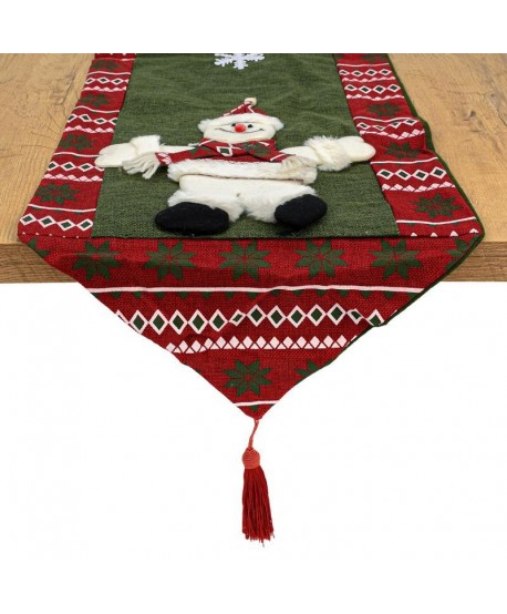 ΧΡΙΣΤΟΥΓΕΝΝΙΑΤΙΚΗ ΔΙΑΚΟΣΜΗΤΙΚΗ ΤΡΑΒΕΡΣΑ ΧΙΟΝΑΝΘΡΩΠΟΣ Fylliana FL034 ΠΡΑΣΙΝΟ ΧΡΩΜΑ 32x150εκ