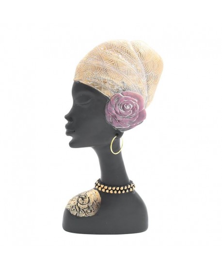 ΕΠΙΤΡΑΠΕΖΙΑ ΔΙΑΚΟΣΜΗΤΙΚΗ ΦΙΓΟΥΡΑ Fylliana FL984901 African lady ΜΑΥΡΟ ΧΡΥΣΟ ΧΡΩΜΑ 15x5x30εκ