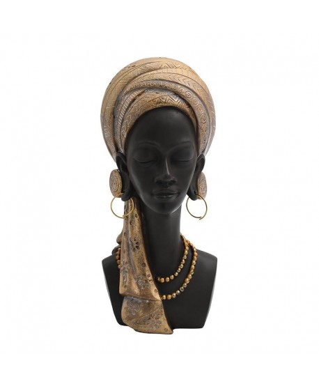 ΕΠΙΤΡΑΠΕΖΙΑ ΔΙΑΚΟΣΜΗΤΙΚΗ ΦΙΓΟΥΡΑ Fylliana FL98818 African lady ΜΑΥΡΟ ΧΡΥΣΟ ΧΡΩΜΑ 15x14x30εκ