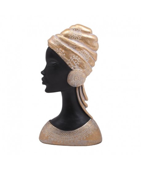 ΕΠΙΤΡΑΠΕΖΙΑ ΔΙΑΚΟΣΜΗΤΙΚΗ ΦΙΓΟΥΡΑ Fylliana FL98738 African lady ΜΑΥΡΟ ΧΡΥΣΟ ΧΡΩΜΑ 12x7x23εκ
