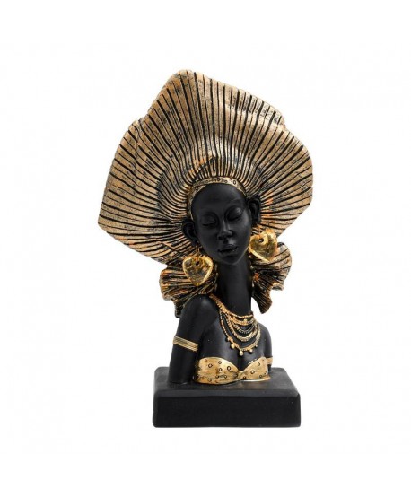 ΕΠΙΤΡΑΠΕΖΙΑ ΔΙΑΚΟΣΜΗΤΙΚΗ ΦΙΓΟΥΡΑ FYLLIANA FL222318 AFRICA QUEEN  ΧΡΥΣΟ ΜΑΥΡΟ ΧΡΩΜΑ 17x9x29εκ