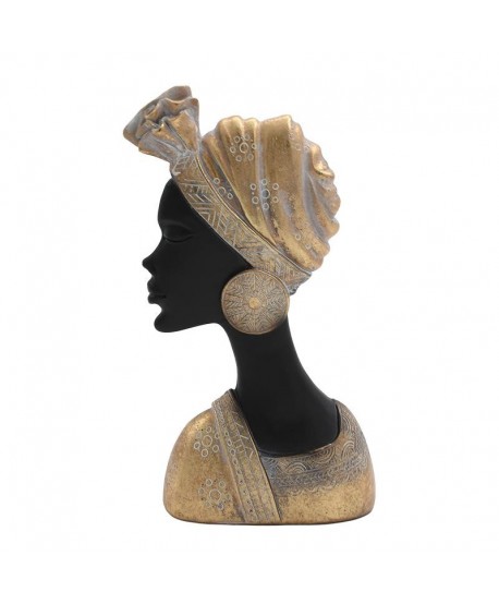 ΕΠΙΤΡΑΠΕΖΙΑ ΔΙΑΚΟΣΜΗΤΙΚΗ ΦΙΓΟΥΡΑ Fylliana FL98739 African lady ΜΑΥΡΟ ΧΡΥΣΟ ΧΡΩΜΑ 16x7x27εκ