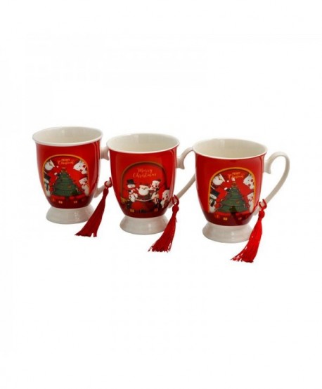 ΧΡΙΣΤΟΥΓΕΝΝΙΑΤΙΚΗ ΚΕΡΑΜΙΚΗ ΚΟΥΠΑ SANTA CLAUS Fylliana FL729  ΚΟΚΚΙΝΟ 8.5x11εκ