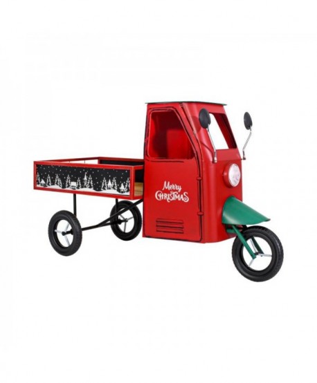 ΧΡΙΣΤΟΥΓΕΝΝΙΑΤΙΚΟ ΔΙΑΚΟΣΜΗΤΙΚΟ ΜΕΤΑΛΛΙΚΟ RETRO ΤΡΙΚΥΚΛΟ ΣΚΟΥΤΕΡ ΜΕ ΚΑΡΟΤΣΑ FYLLIANA FL064 ΚΟΚΚΙΝΟ ΠΡΑΣΙΝΟ ΧΡΩΜΑ 162x62x94εκ