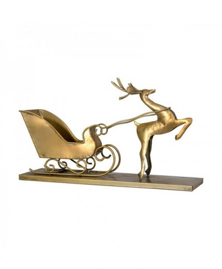 ΜΕΤΑΛΛΙΚΟ ΔΙΑΚΟΣΜΗΤΙΚΟ ΤΑΡΑΝΔΟΣ ΜΕ ΕΛΚΗΘΡΟ Fylliana FL1991 ΧΡΥΣΟ ΧΡΩΜΑ 38x10x22εκ