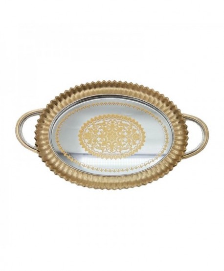 ΔΙΣΚΟΣ ΜΕ ΚΑΘΡΕΦΤΗ Fylliana ΧΡΥΣΟ ΧΡΩΜΑ 39x24x3,5εκ sls