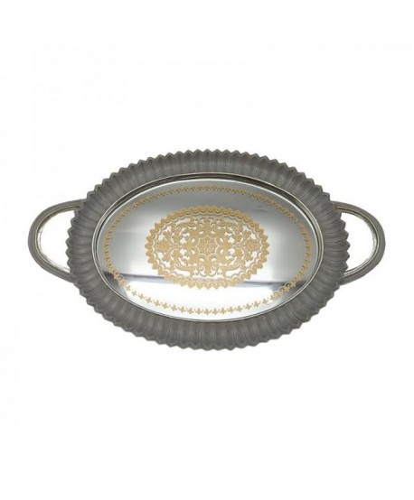 ΔΙΣΚΟΣ ΜΕ ΚΑΘΡΕΦΤΗ Fylliana ΑΣΗΜΙ ΧΡΩΜΑ 39x24x3,5εκ sls