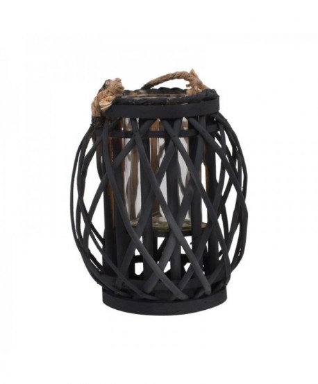 ΦΑΝΑΡΙ BAMBOO Fylliana Amare ΜΕ ΓΥΑΛΙ ΜΑΥΡΟ ΧΡΩΜΑ 21x31 sls