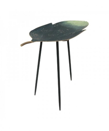 ΜΕΤΑΛΛΙΚΟ ΤΡΑΠΕΖΑΚΙ ΓΩΝΙΑΣ Fylliana Leaf ΒΕΡΑΜΑΝ ΧΡΥΣΟ ΧΡΩΜΑ 74,5x32,5x66εκ