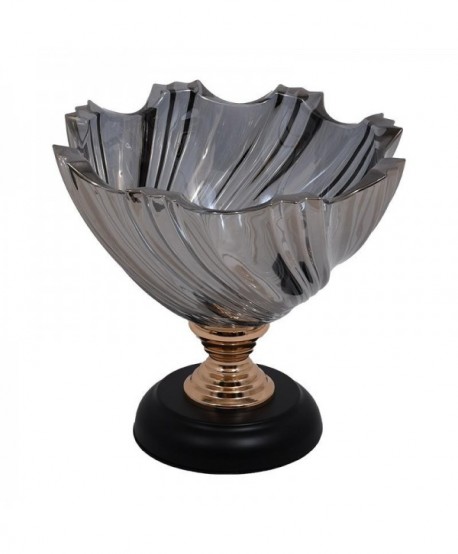 ΓΥΑΛΙΝΗ ΚΟΥΠ ΜΕ ΒΑΣΗ Fylliana 803 ΜΑΥΡΟ ΧΡΩΜΑ 24x23εκ