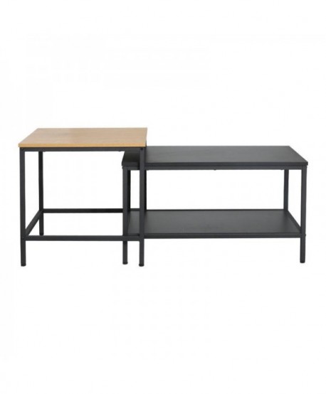 ΣΕΤ 2 ΤΡΑΠΕΖΑΚΙΑ ΣΑΛΟΝΙΟΥ Fylliana Fonzy SONOMA ΜΑΥΡΟ ΧΡΩΜΑ 80x48x45εκ