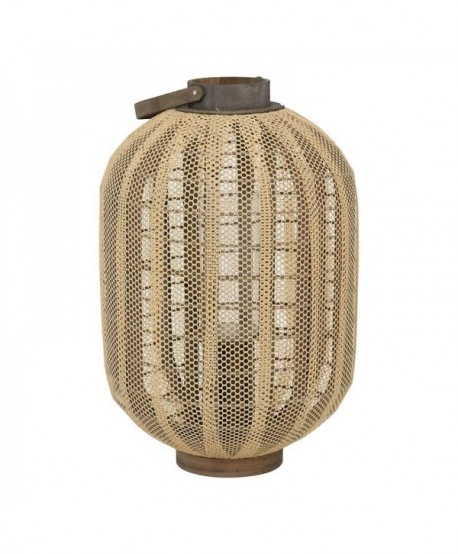 ΜΕΤΑΛΛΙΚΟ ΦΑΝΑΡΙ Fylliana FL016 ΜΑΥΡΟ ΜΠΕΖ ΧΡΩΜΑ 32x48εκ