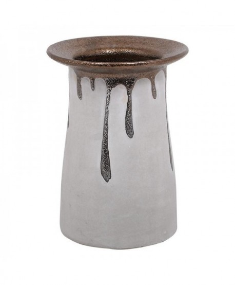 ΚΕΡΑΜΙΚΟ ΒΑΖΟ Fylliana FL3590 ΛΕΥΚΟ ΜΠΡΟΝΖΕ ΧΡΩΜΑ 15x21εκ