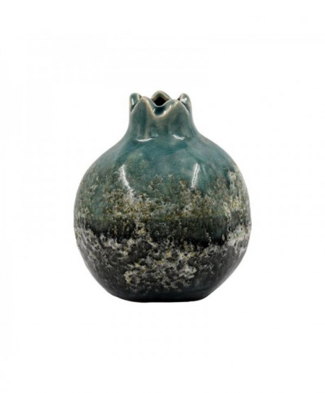 ΚΕΡΑΜΙΚΟ ΔΙΑΚΟΣΜΗΤΙΚΟ Fylliana ΡΟΔΙ ΠΡΑΣΙΝΟ ΓΚΡΙ ΧΡΩΜΑ 11x12εκ