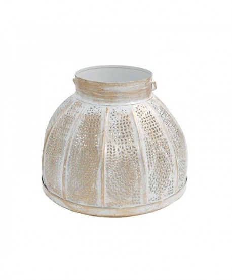 ΜΕΤΑΛΛΙΚΟ ΦΑΝΑΡΙ Fylliana FL14136 ΛΕΥΚΟ ΧΡΥΣΟ ΧΡΩΜΑ 20x18εκ