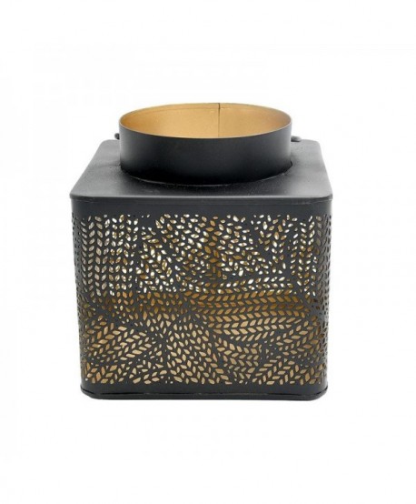 ΜΕΤΑΛΛΙΚΟ ΦΑΝΑΡΙ Fylliana FL12077 ΜΑΥΡΟ ΧΡΥΣΟ ΧΡΩΜΑ 14x14x15εκ