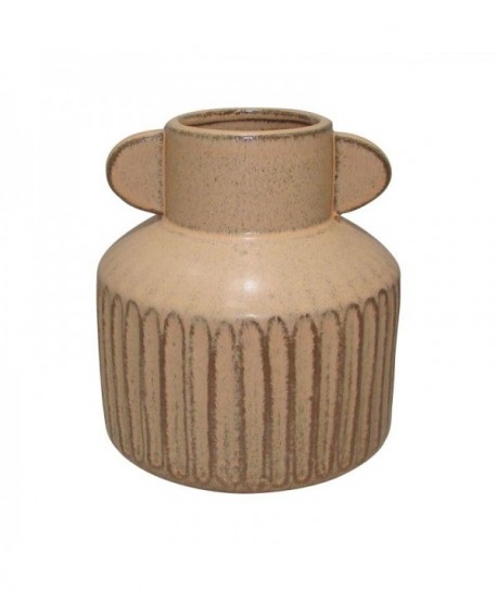 ΚΕΡΑΜΙΚΟ ΒΑΖΟ Fylliana 606112 ΚΑΦΕ ΧΡΩΜΑ 17,6x17,6x18,5εκ sls
