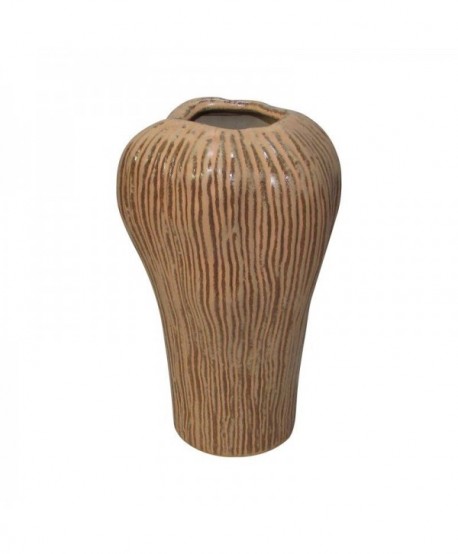 ΚΕΡΑΜΙΚΟ ΒΑΖΟ Fylliana 606728 ΚΑΦΕ ΧΡΩΜΑ 15x13,5x24,5εκ sls