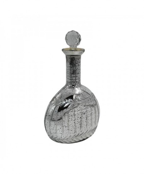 ΓΥΑΛΙΝΗ ΔΙΑΚΟΣΜΗΤΙΚΗ ΚΑΡΑΦΑ Fylliana FL31773 ΑΣΗΜΙ ΧΡΩΜΑ 15x9x25εκ