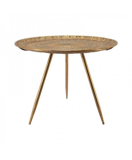 ΜΕΤΑΛΛΙΚΟ ΣΤΡΟΓΓΥΛΟ ΤΡΑΠΕΖΑΚΙ Fylliana FL245 ΧΡΥΣΟ ΑΝΤΙΚΕ 59x59x46εκ