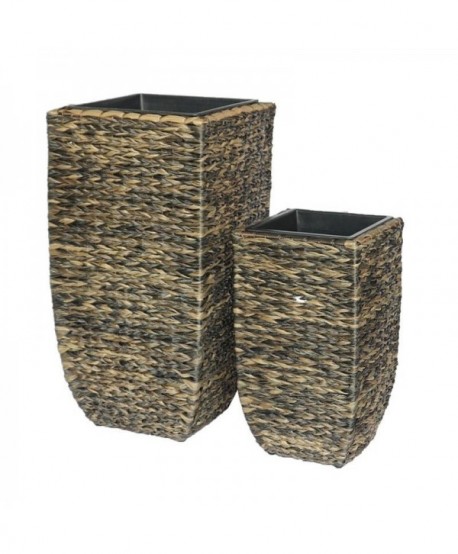 ΣΕΤ ΚΑΣΠΩ 2 ΤΕΜΑΧΙΑ POLY RATTAN  Fylliana FL20219 ΜΠΕΖ ΚΑΦΕ ΧΡΩΜΑ 39x77εκ  29χ53ek