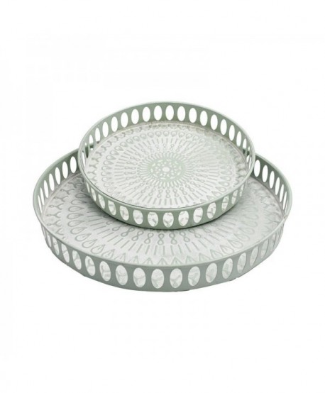 ΣΕΤ 2 ΜΕΤΑΛΛΙΚΟΙ ΔΙΣΚΟΙ Fylliana FL1510 MINT ΛΕΥΚΟ ΧΡΩΜΑ 38x5εκ