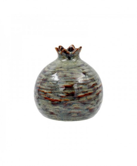 ΚΕΡΑΜΙΚΟ ΔΙΑΚΟΣΜΗΤΙΚΟ ΡΟΔΙ Fylliana Pomegranate ΠΡΑΣΙΝΟ ΚΑΦΕ ΧΡΩΜΑ 12x13x13εκ