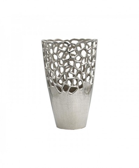 ΜΕΤΑΛΛΙΚΟ ΒΑΖΟ Fylliana FL8852 ΑΣΗΜΙ ΧΡΩΜΑ 21x13x31εκ