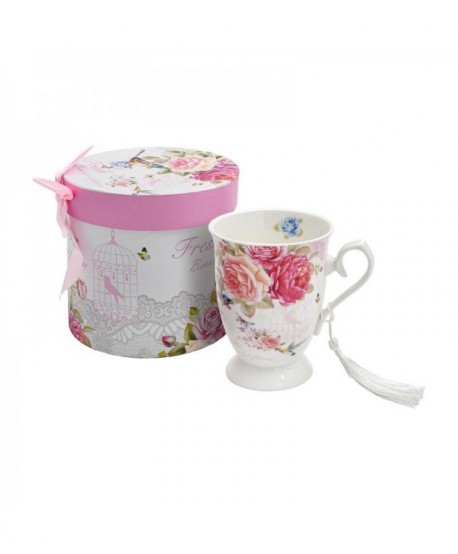 ΚΕΡΑΜΙΚΗ ΚΟΥΠΑ ΜΕ ΚΟΥΤΑΛΑΚΙ ΣΕ ΚΟΥΤΙ Fylliana FL3088 FLORAL  12x11εκ