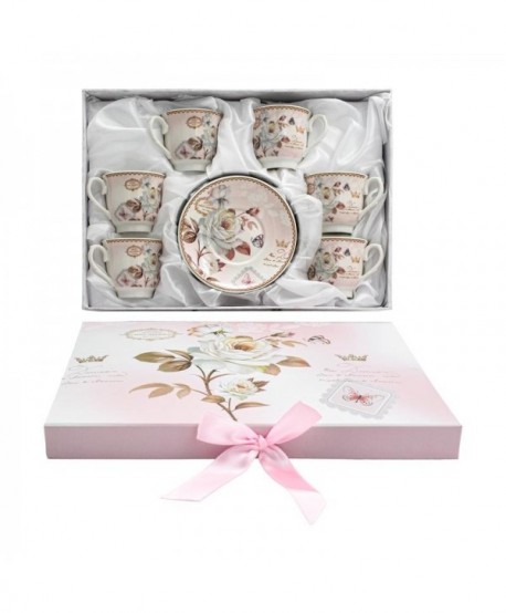 ΚΕΡΑΜΙΚO ΣΕΤ ΚΑΦΕ 6 ΤΕΜ ΣΕ ΚΟΥΤΙ Fylliana FL906008 FLORAL 6x6εκ