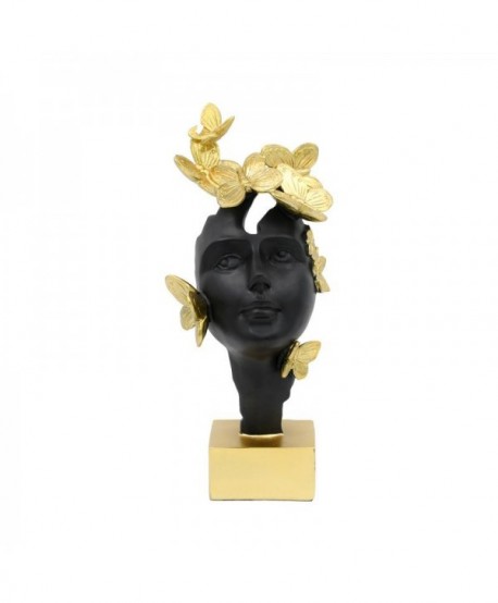 ΕΠΙΤΡΑΠΕΖΙΑ ΔΙΑΚΟΣΜΗΤΙΚΗ ΦΙΓΟΥΡΑ Face mask Fylliana FL22068 ΜΑΥΡΟ ΧΡΥΣΟ ΧΡΩΜΑ 13x9x31εκ