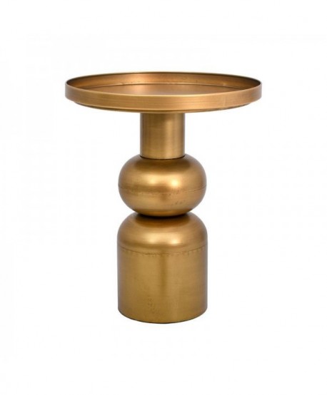 ΣΤΡΟΓΓΥΛΟ ΜΕΤΑΛΛΙΚΟ ΤΡΑΠΕΖΑΚΙ Fylliana FL620243 ΧΡΥΣΟ ΧΡΩΜΑ 40x49εκ