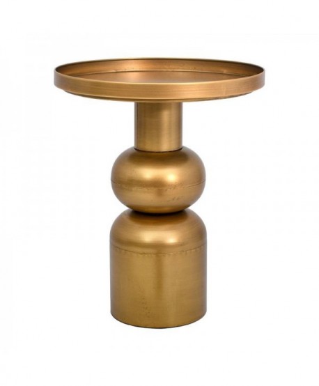 ΣΤΡΟΓΓΥΛΟ ΜΕΤΑΛΛΙΚΟ ΤΡΑΠΕΖΑΚΙ Fylliana FL620244 ΧΡΥΣΟ ΧΡΩΜΑ 45x55εκ