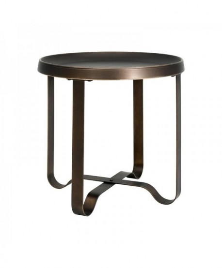 ΜΕΤΑΛΛΙΚΟ ΣΤΡΟΓΓΥΛΟ ΤΡΑΠΕΖΑΚΙ ΓΩΝΙΑΣ Fylliana FL591 ΜΑΥΡΟ ΧΡΩΜΑ 50x50εκ