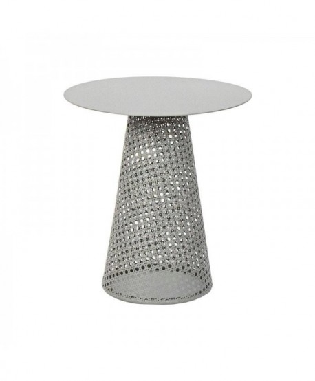 ΣΤΡΟΓΓΥΛΟ ΤΡΑΠΕΖΑΚΙ ΣΑΛΟΝΙΟΥ Fylliana FL2902 ΓΚΡΙ ΧΡΩΜΑ 35x38εκ