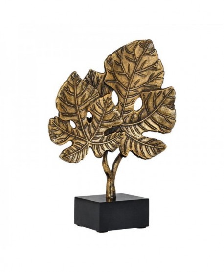 ΜΕΤΑΛΛΙΚΟ ΔΙΑΚΟΣΜΗΤΙΚΟ ΦΥΛΛΑ ΣΕ ΜΑΥΡΗ ΒΑΣΗ Fylliana FL75952 ΧΡΥΣΟ ΑΝΤΙΚΕ ΧΡΩΜΑ 23x10x33εκ