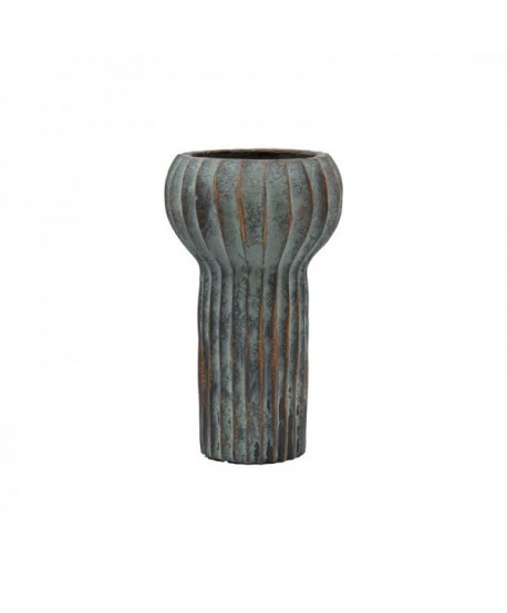 ΔΙΑΚΟΣΜΗΤΙΚΟ ΒΑΖΟ ΤΣΙΜΕΝΤΕΝΙΟ Fylliana FL15773 ΑΝΘΡΑΚΙ ΠΡΑΣΙΝΟ ΜΕ ΜΠΡΟΝΖΕ ΛΕΠΤΟΜΕΡΕΙΕΣ ΧΡΩΜΑ 17x28εκ