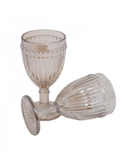 ΣΕΤ ΠΟΤΗΡΙ ΝΕΡΟΥ Fylliana 6 ΤΜΧ ΓΥΑΛΙΝΟ ΜΕ ΠΟΔΙ Stripe AMBER LUSTER