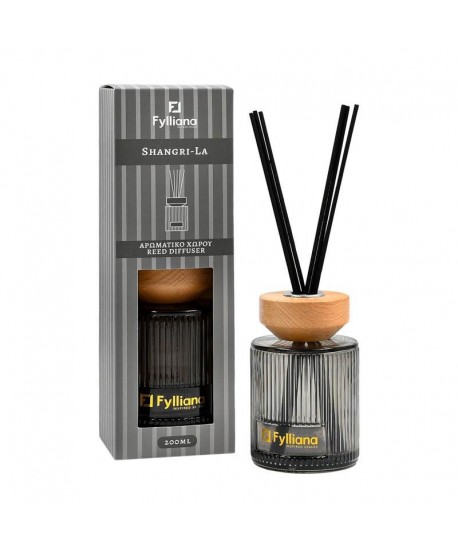 ΑΡΩΜΑΤΙΚΟ ΧΩΡΟΥ Shangri LaΓΥΑΛΙΝΟ ΜΠΟΥΚΑΛΑΚΙ ΜΕ STICKS Fylliana FL25240 ΣΕ ΣΥΣΚΕΥΑΣΙΑ ΔΩΡΟΥ ΓΚΡΙ ΧΡΩΜΑ 200ml