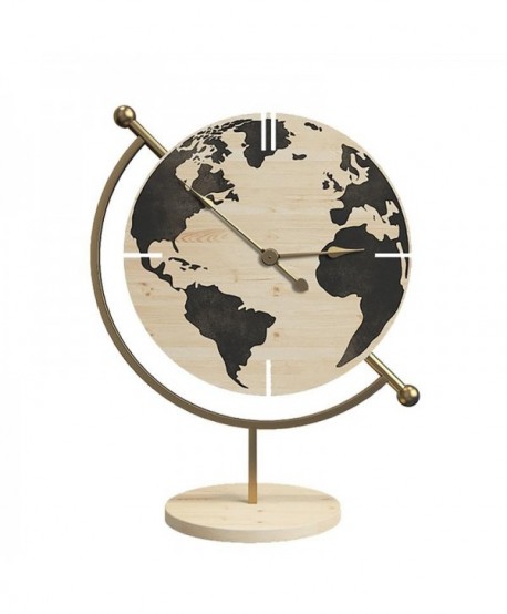 ΕΠΙΤΡΑΠΕΖΙΟ ΡΟΛΟΙ Fylliana Globe NATURE ΞΥΛΟ ΜΕΤΑΛΛΟ 22.5x12x30.5εκ sls
