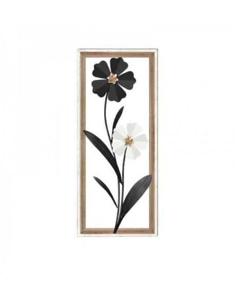 ΔΙΑΚΟΣΜΗΤΙΚΟ ΤΟΙΧΟΥ Fylliana Flower 063 ΜΕΤΑΛΛΟ ΞΥΛΟ ΜΑΥΡΟ ΛΕΥΚΟ 30.5x3x71.10εκ sls