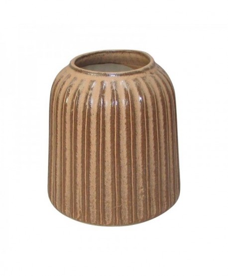 ΚΕΡΑΜΙΚΟ ΒΑΖΟ Fylliana 606115 ΚΑΦΕ ΧΡΩΜΑ 14x14x14,7εκ sls