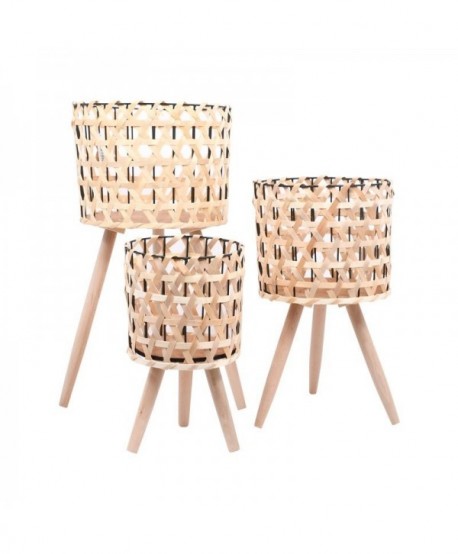 ΣΕΤ 3 ΨΑΘΙΝΑ ΚΑΣΠΩ Fylliana ΦΥΣΙΚΟ ΧΡΩΜΑ 20x20x34εκ+25x25x43εκ+29x29x57εκ
